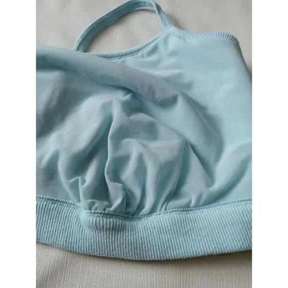 Auden Light Blue Waffle Knit Unlined Plus Size Bralette Women's 3X 46DD 48DD - Picture 9 of 10